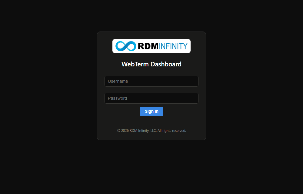 webterm-dashboard-signin-f5c69ba1 The Dashboard sign-in box