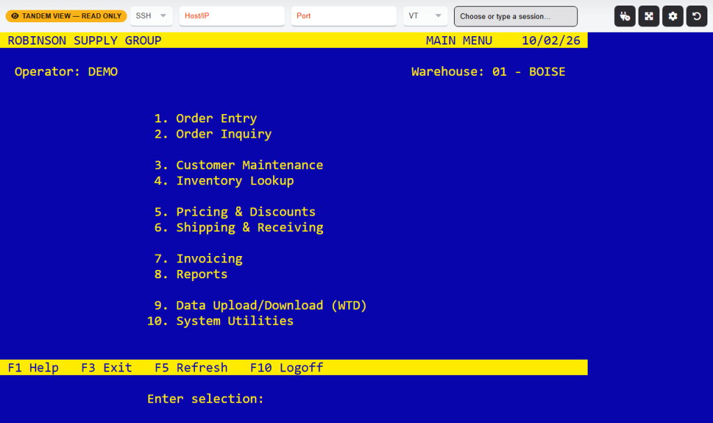 webterm-tandem-watch-0a5ecf2c A tandem Watch tab mirroring another user's live session, read-only